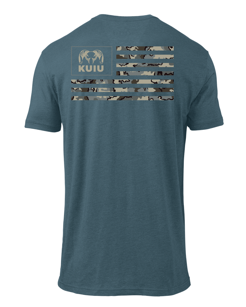 KUIU Vias Ram Flag TShirt Indigo