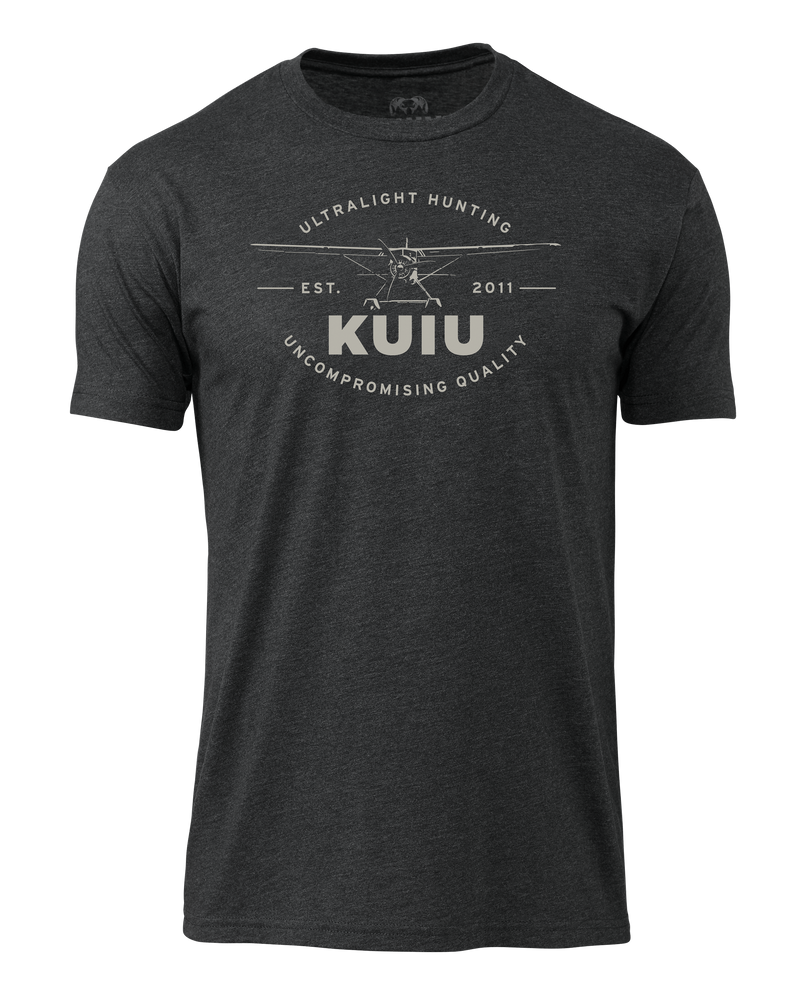 Front of Aviation T-Shirt in Charcoal Grey