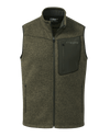 Front of Base Camp Sweater Vest in Olive Heather Green
