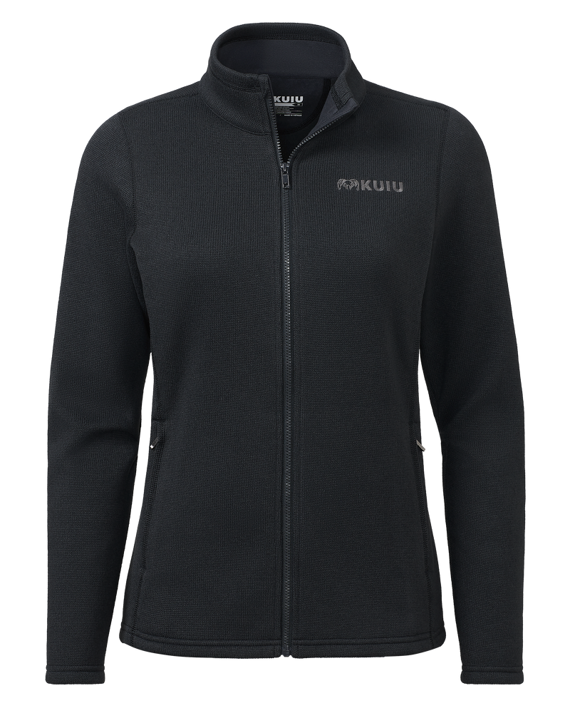 Front of Women's Base Camp Full Zip Sweater in Black