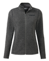 Front of Women's Base Camp Full Zip Sweater Charcoal Grey