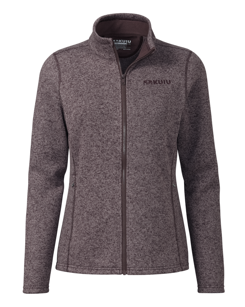 Front of Women's Base Camp Full Zip Sweater in Dusk Purple Heather