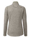 Back of Women's Base Camp Full Zip Sweater in Khaki White Heather