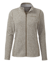 Front of Women's Base Camp Full Zip Sweater in Khaki White Heather