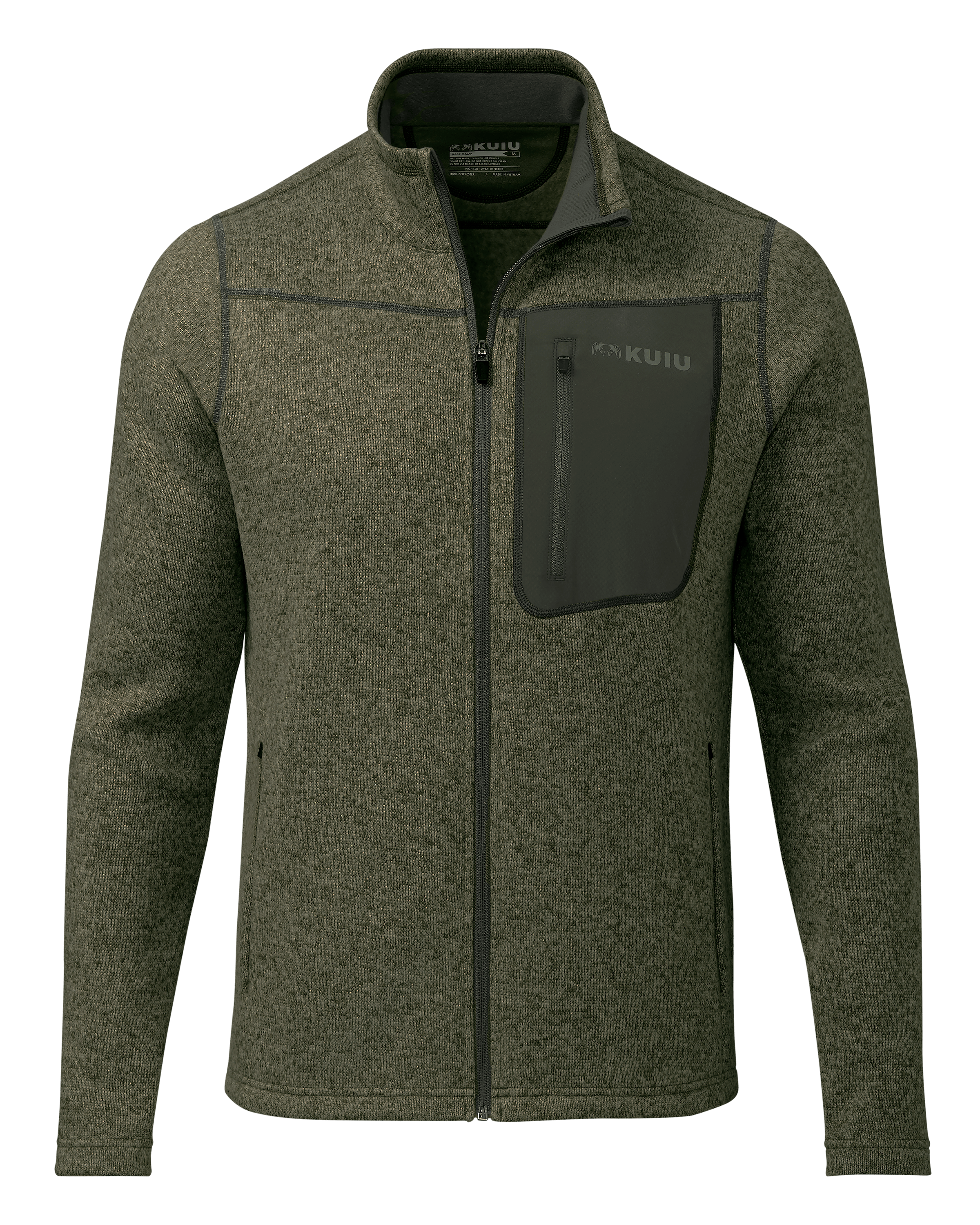 Base Camp Full Zip Fleece Sweater - Olive Heather | KUIU