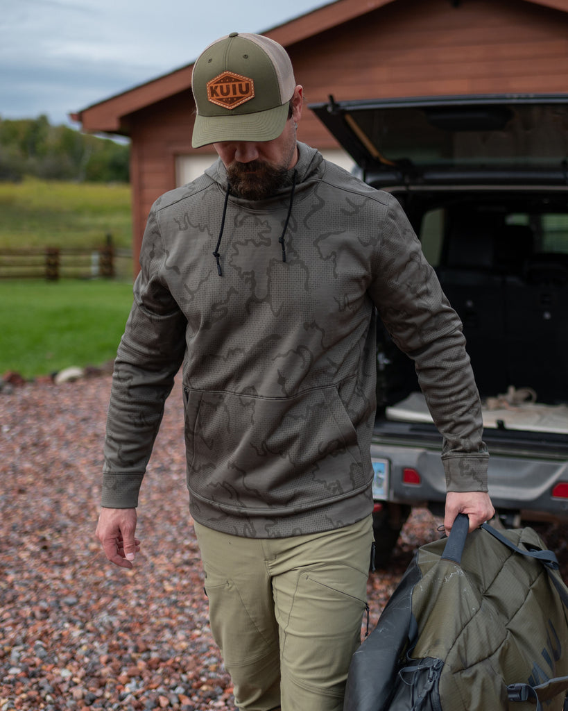 Men's Fleece Performance Hoodie Black Tonal KUIU