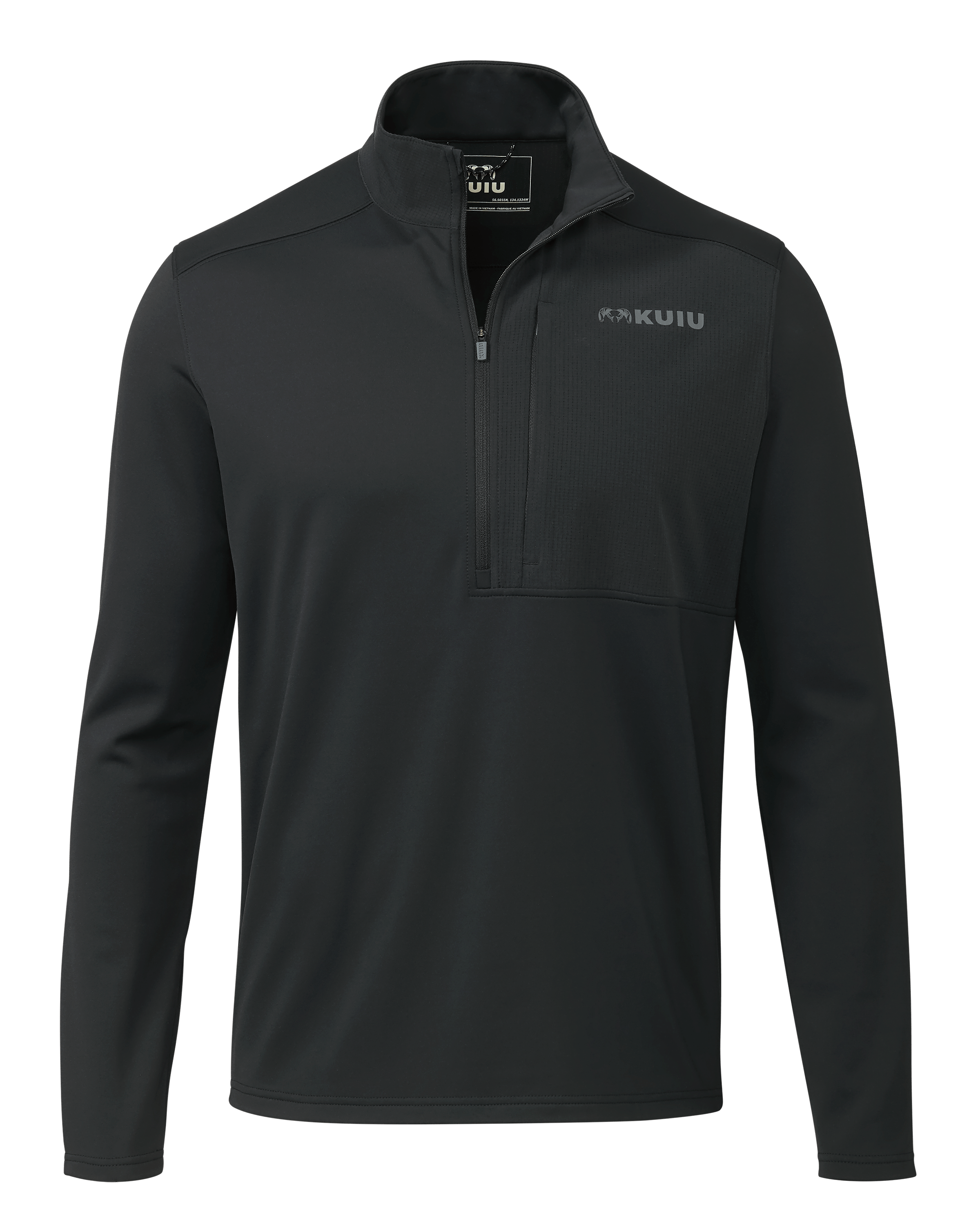 ヒュウ Bicomp Zip-T Water Resistant Pullover - Black | KUIU