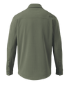 Back of Blockfield Fleece Shirt in Dark Sage Green