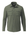 Front of Blockfield Fleece Shirt in Dark Sage Green