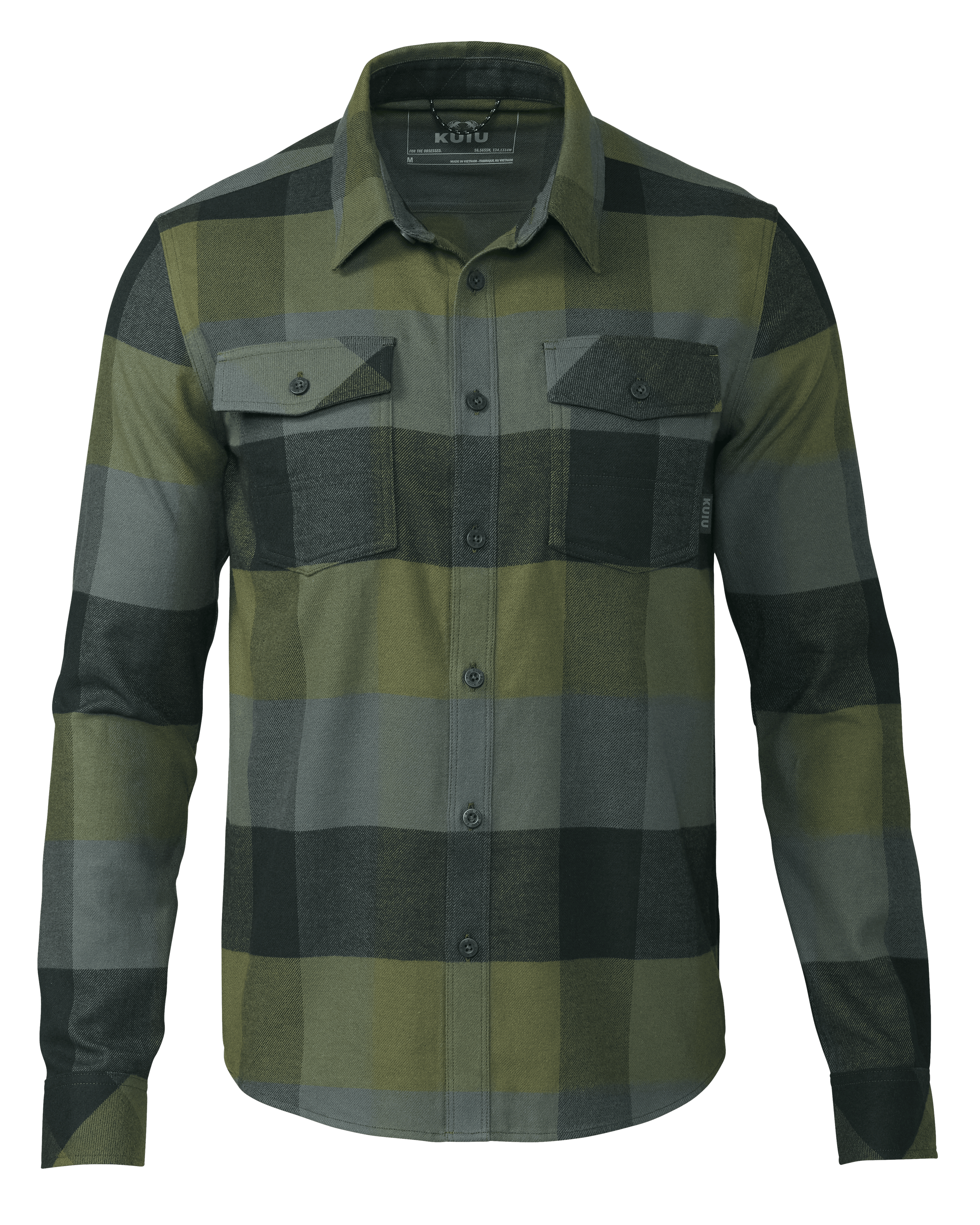 トップス Flannel Double Pocket Field Work Shirt Men's Buffalo Check Plaid Flannel Work Shirt - Verde | KUIU