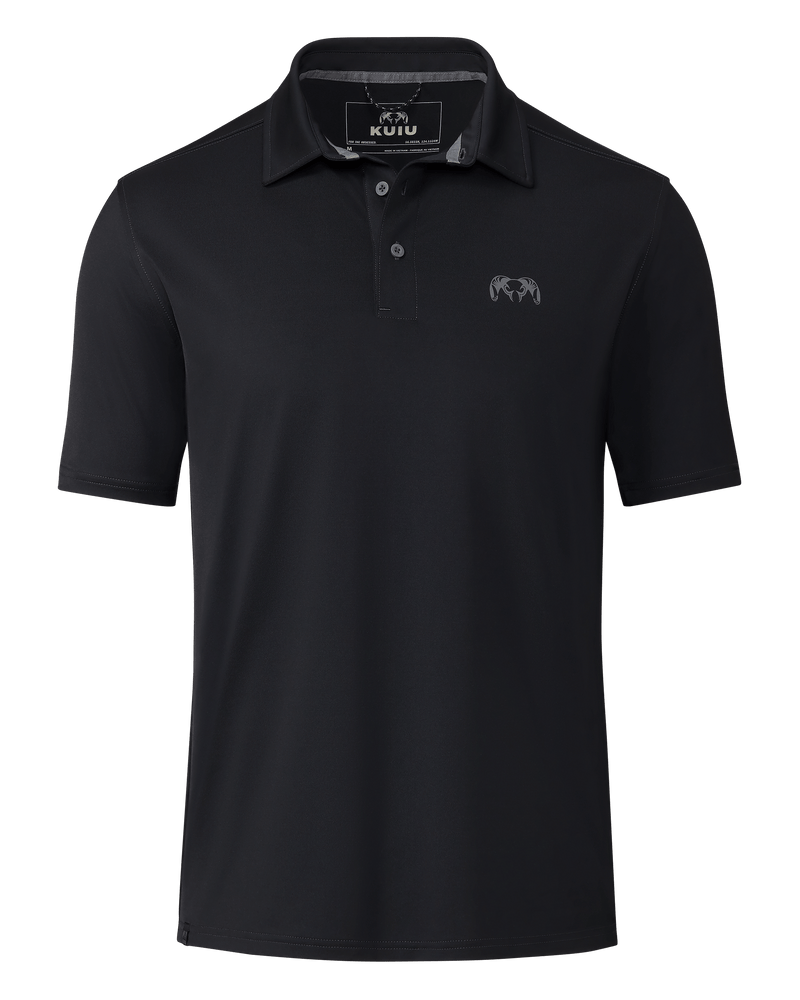 Front of KUIU Performance Polo Shirt in Black