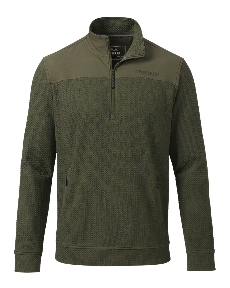 Front of Solitude Knit Pullover in Evergreen