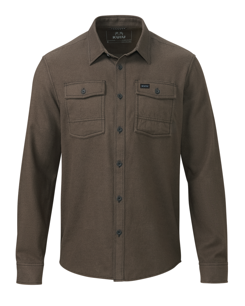 Front of Field Flannel Shirt in Rodeo Brown