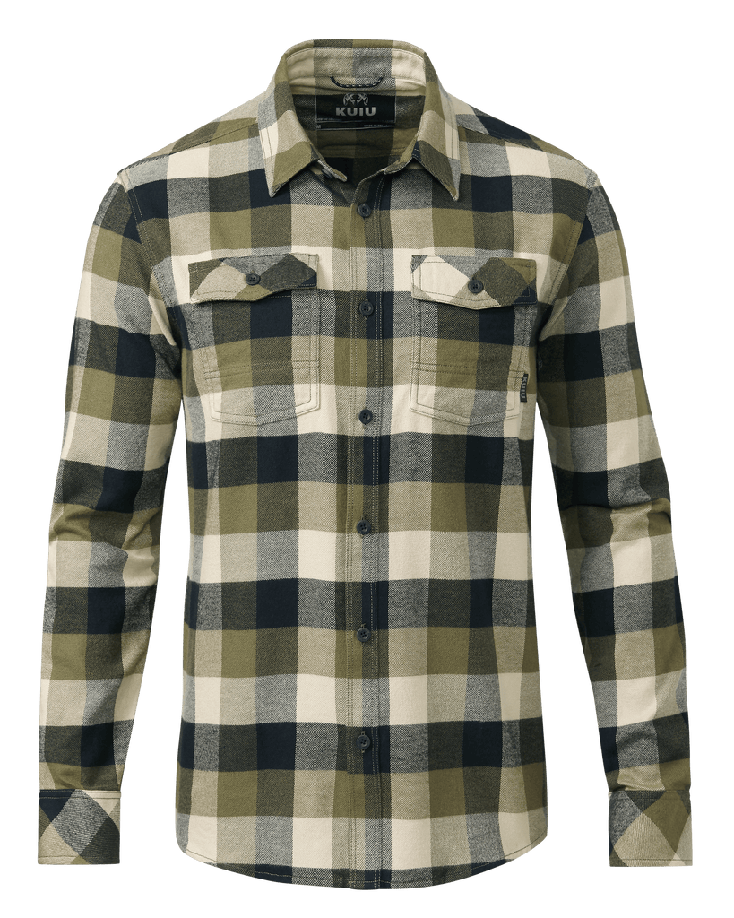 Men's Buffalo Check Plaid Flannel Work Shirt - Forage Trio – KUIU