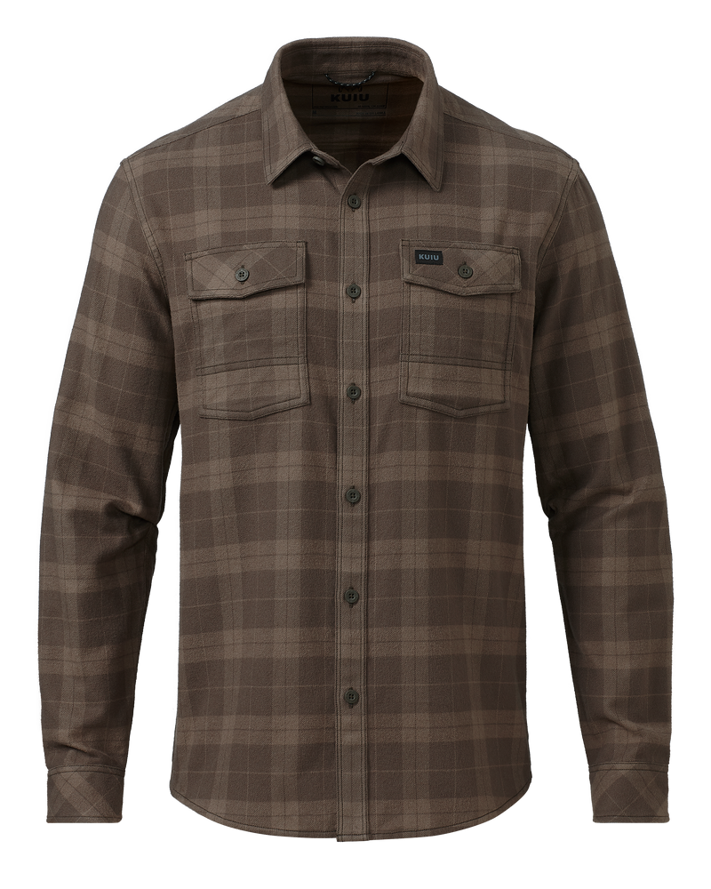 Front of Field Flannel Shirt in Rodeo Quadrant Plaid