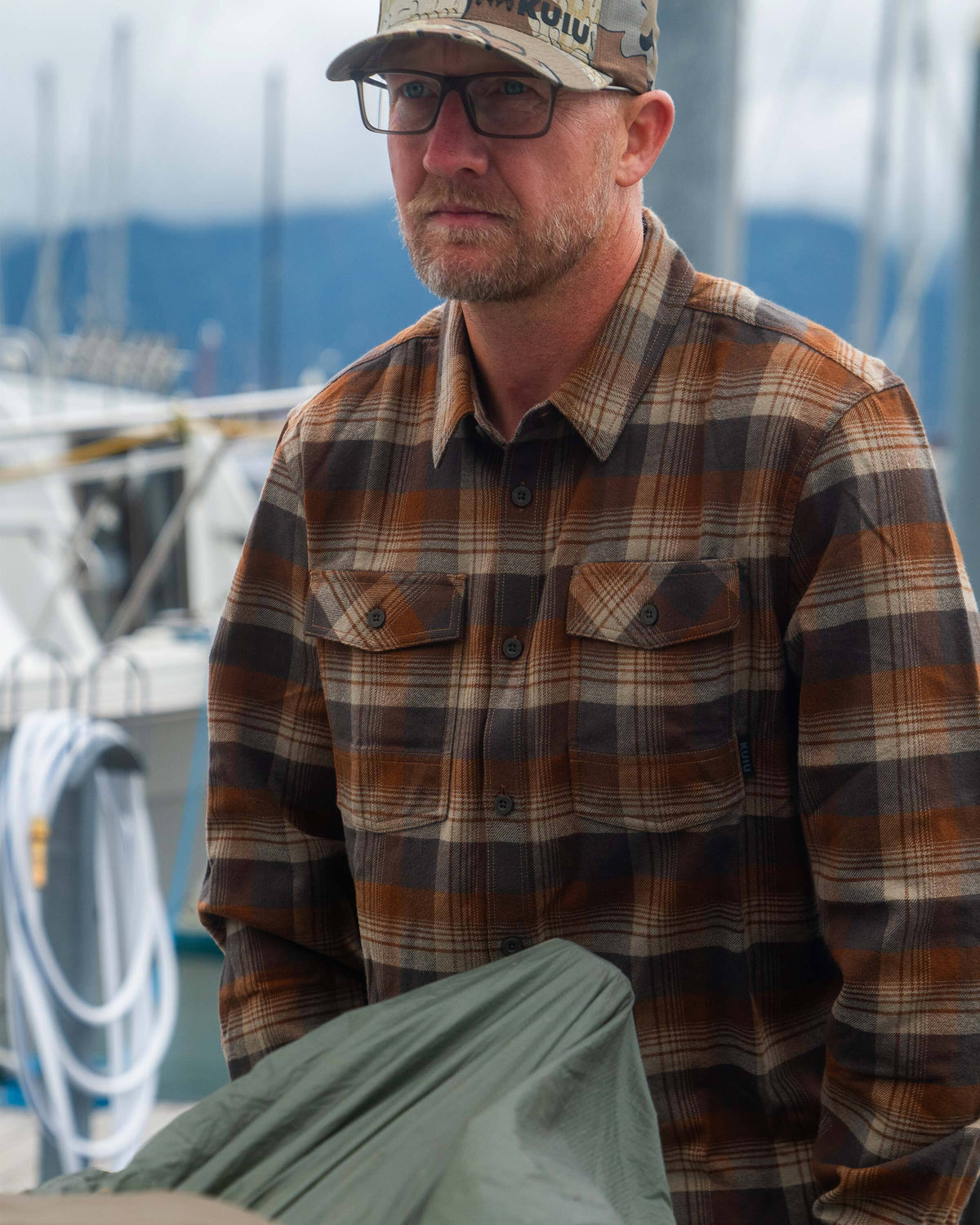 Men's Flannel Work Shirt - Steel Blue Blockline | KUIU