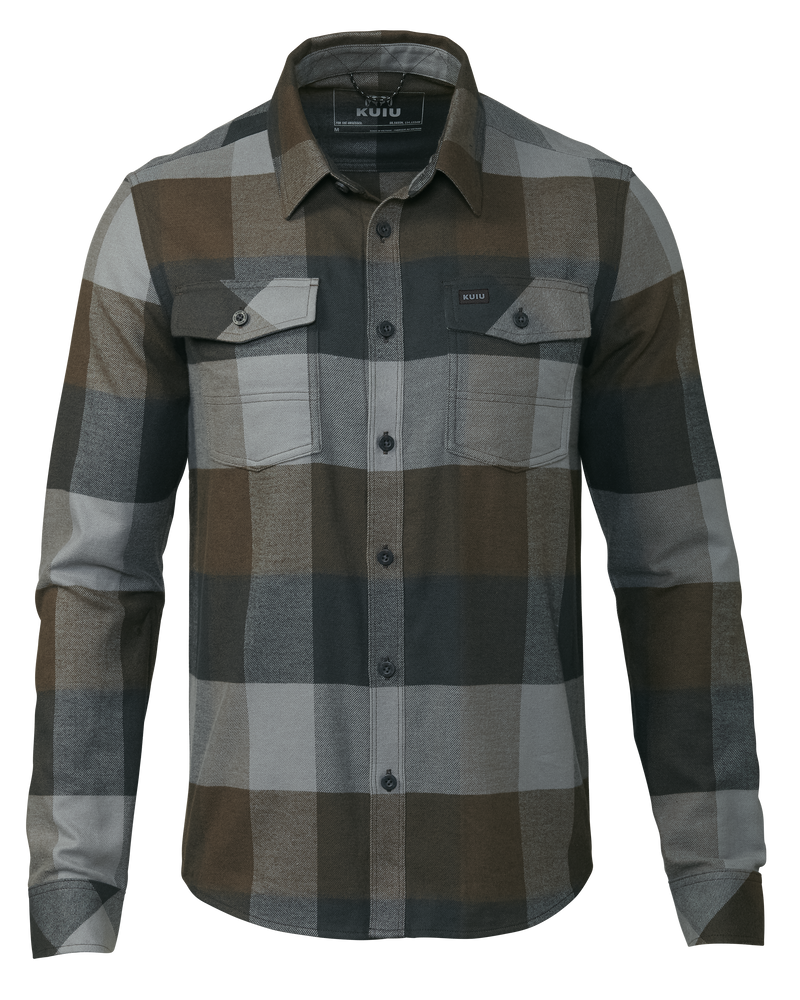 Front of Field Flannel Shirt in Vias Plaid