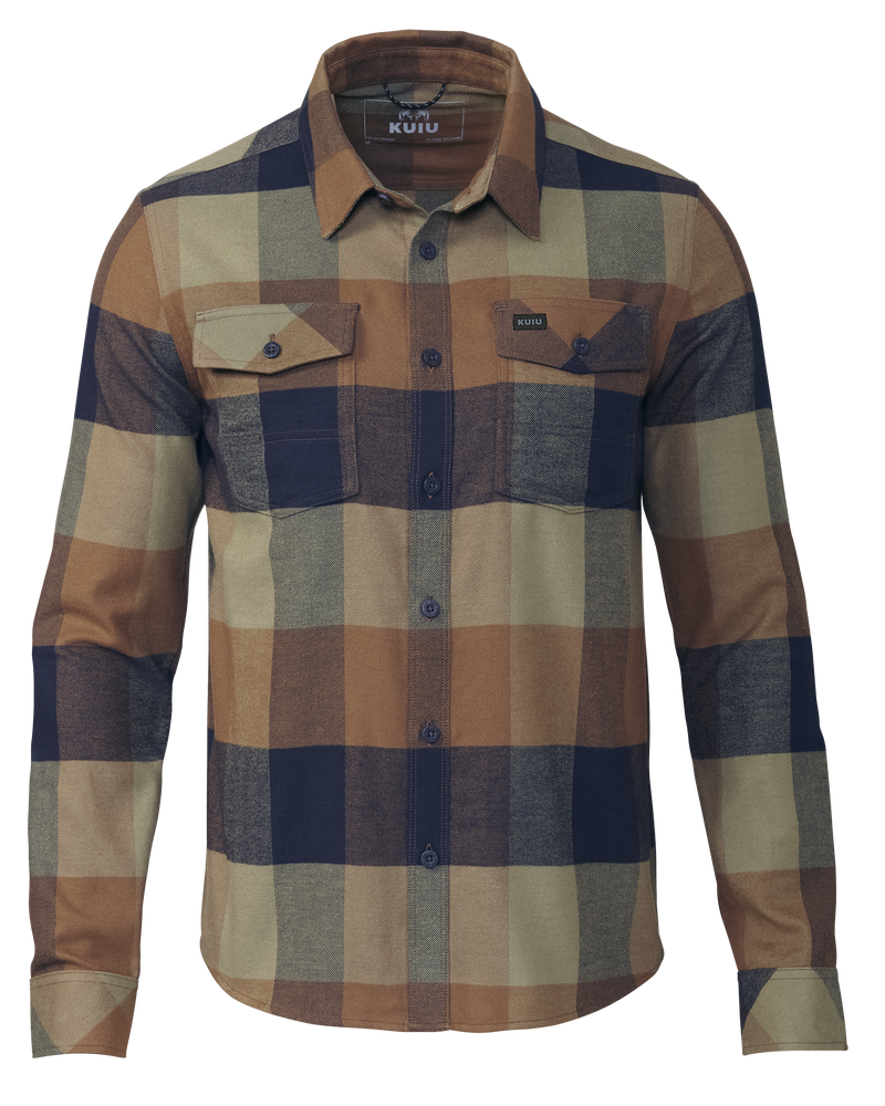 Front of Field Flannel Shirt in Valo Plaid