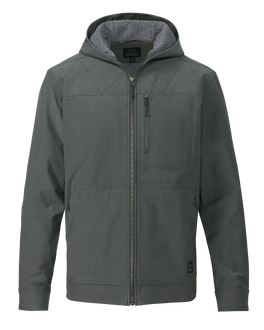 Front Brawley Hooded Fleece Jacket in Gunmetal Grey