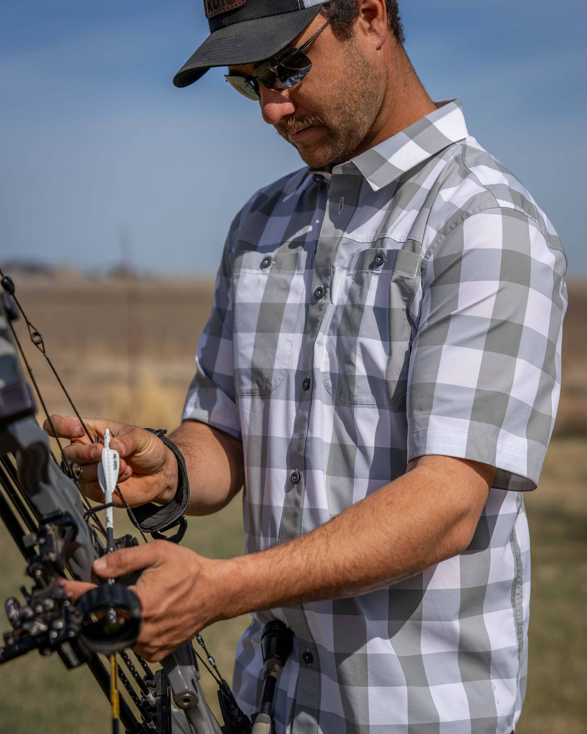 Borrego UPF 50+ Button Down Shirt - Battleship Plaid | KUIU