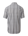 Back of Borrego SS Shirt in Grey Gravel Plaid 