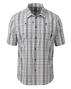 Front of Borrego SS Shirt in Grey Gravel Plaid 