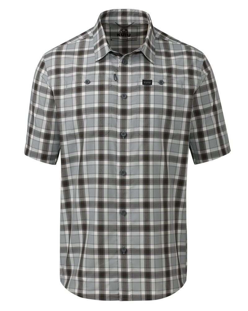 Front of Borrego Short Sleeve in Vias Crosscheck Plaid