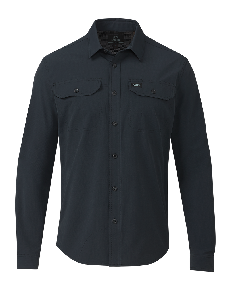 Front of Gauge LS Work Shirt in Nightfall Navy