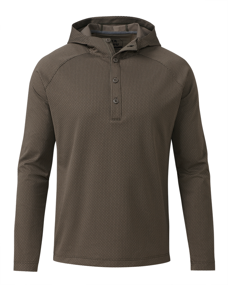 Front of Dura-Knit Hoodie in Rodeo Brown