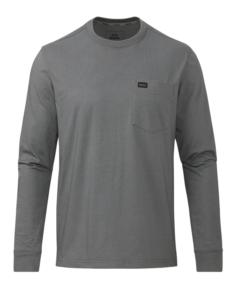 Front of Workgrade LS Pocket Crew in Castle Rock Grey