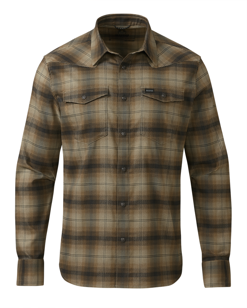 Front of Laredo LS Shirt Valo Ombre Plaid 