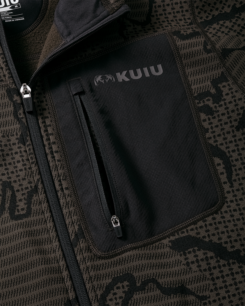 Outland Camo Fleece Hunting Full-Zip - Asphalt | KUIU