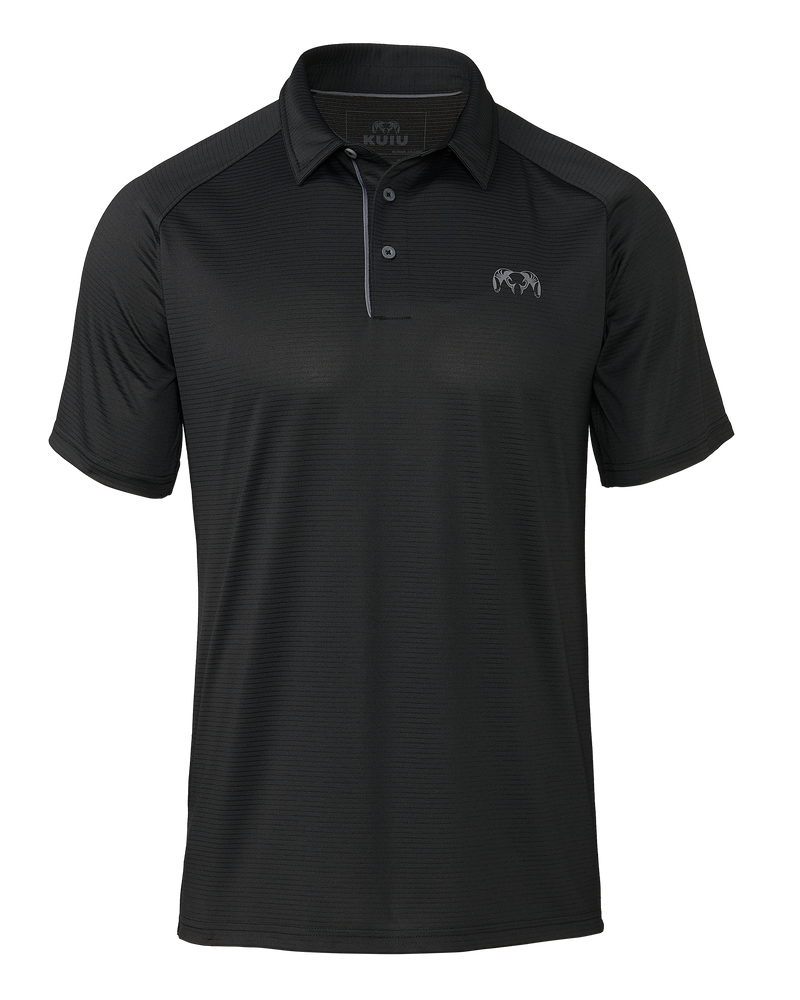 Front of Peak Polo in Black
