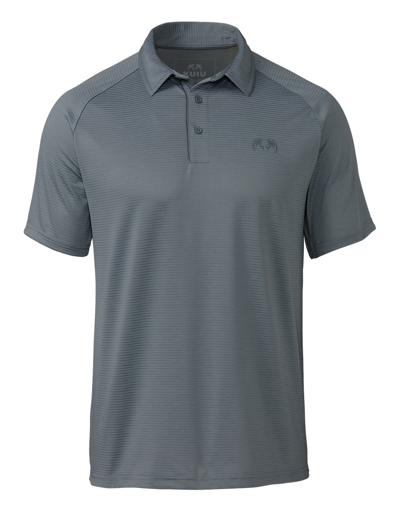 Front of Peak Polo in Slate Grey