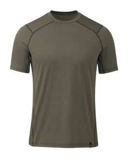 Front ofVital S1 Short Sleeve Crew in Ash Brown