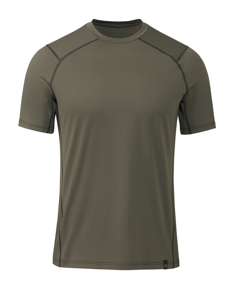 Front ofVital S1 Short Sleeve Crew in Ash Brown