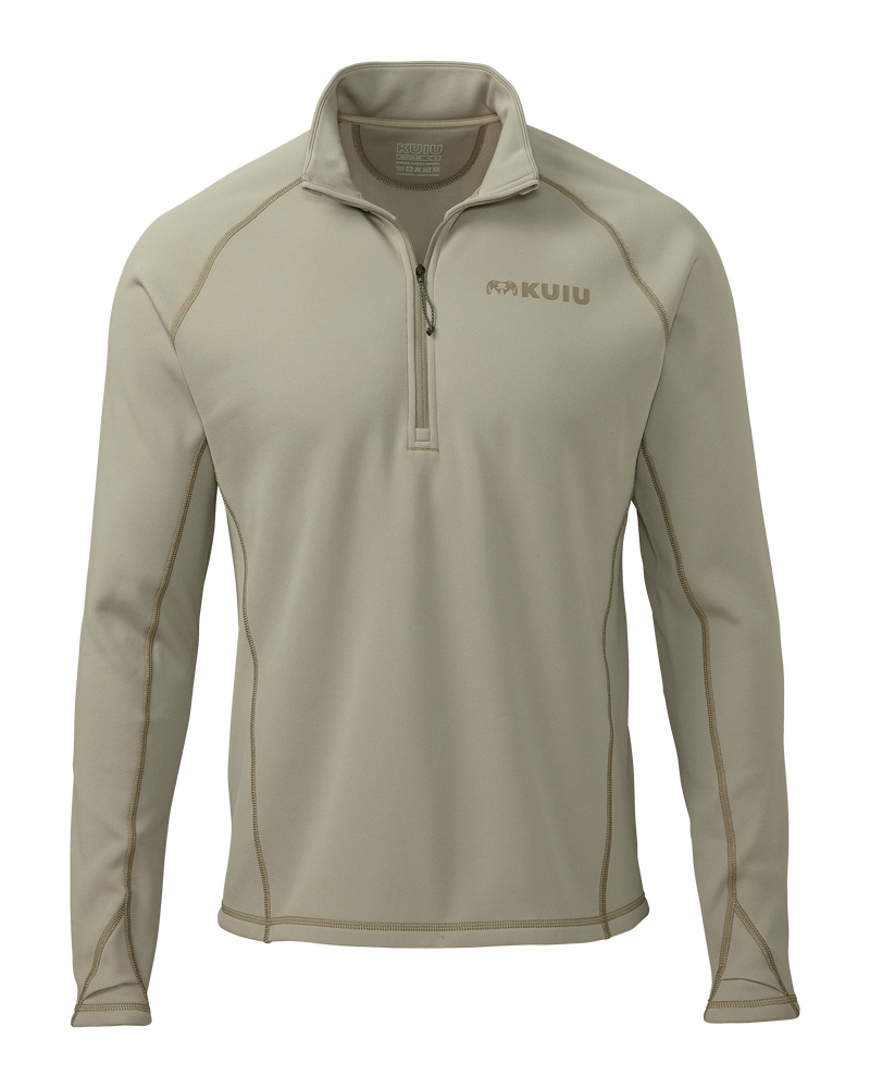 Front of Peloton 200 Zip-T in Bone Khaki