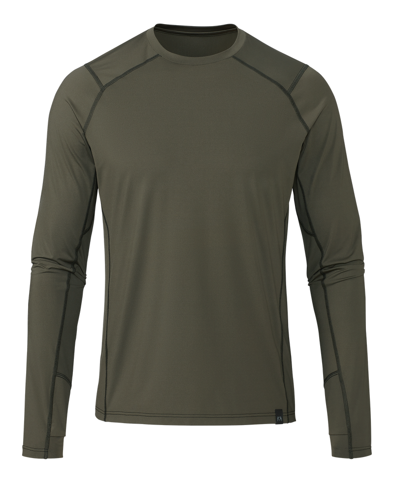 Front of Vital S2 Long Sleeve Crew in Ash
