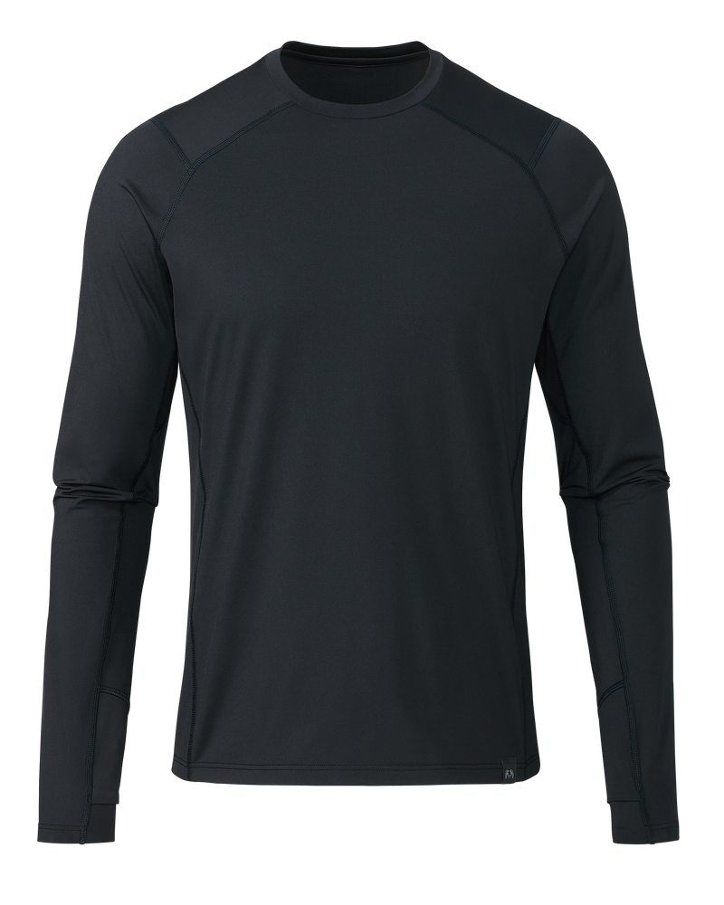 Front of Vital S2 Long Sleeve Crew in Black