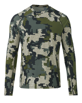 Front of Vital S2 Long Sleeve Crew in Verde Camouflage