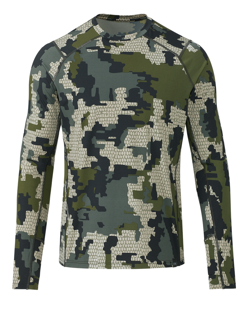 Front of Vital S2 Long Sleeve Crew in Verde Camouflage