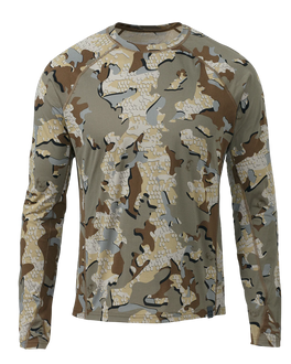 Crew neck long sleeve synthetic base layer in Valo Camouflage