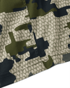 Stitches of the side seam on Tiburon Hybrid Snap Shirt in Verde Camouflage