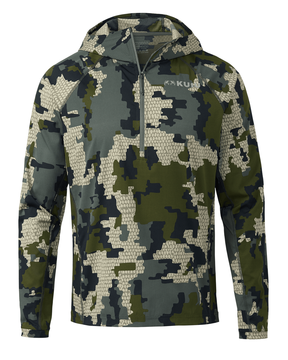 ★KUIU クイユ ハーフジップ フーディ デジタルカモ 迷彩 メンズ Tiburon Hybrid Hoodie | Verde – KUIU