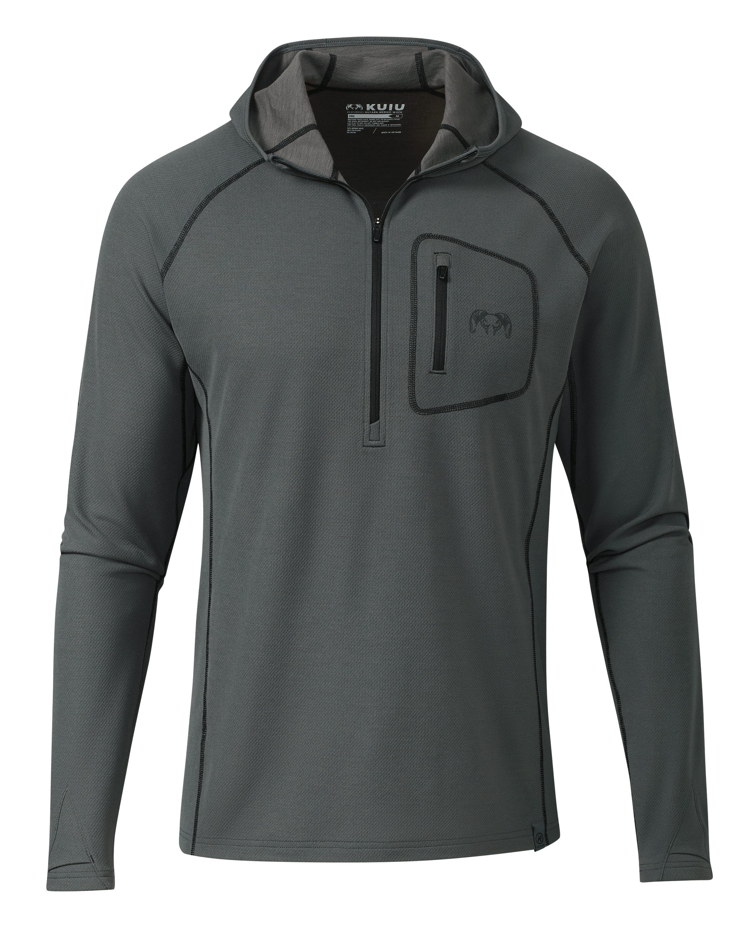 PRO Merino 200 Zip-T Hoodie | Gunmetal – KUIU