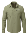 Front of Mesa Vented LS Snap Shirt in Canteen Olive