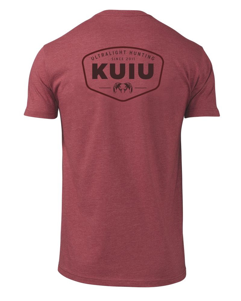 Back of KUIU Ram Badge T-Shirt in Cardinal Red
