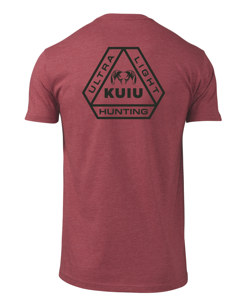 Back of KUIU Prism T-Shirt in Cardinal Red
