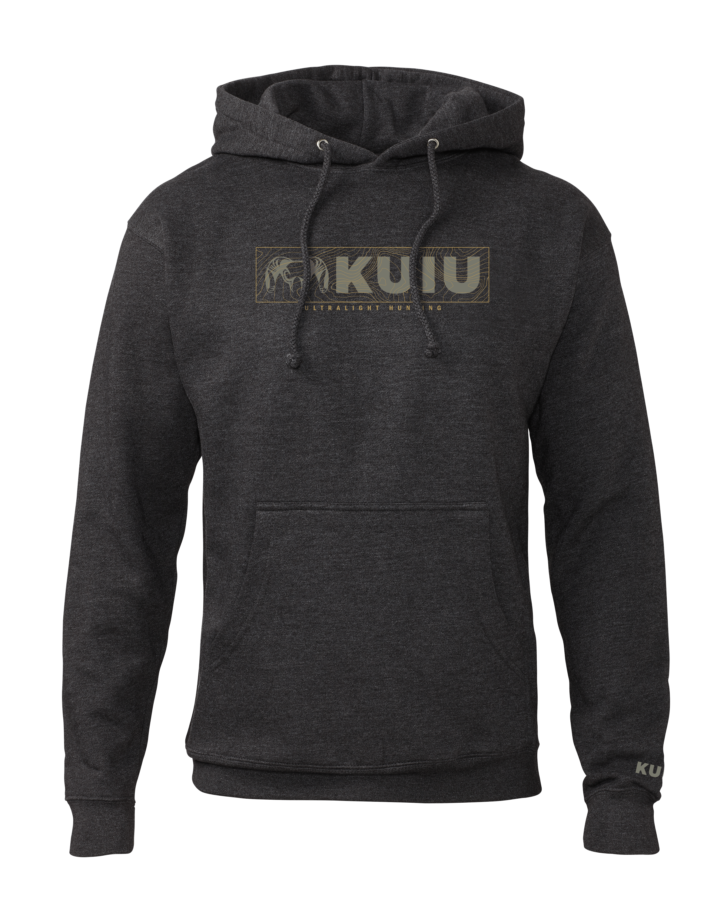 KUIU Topo Block Logo Hoodie | Charcoal