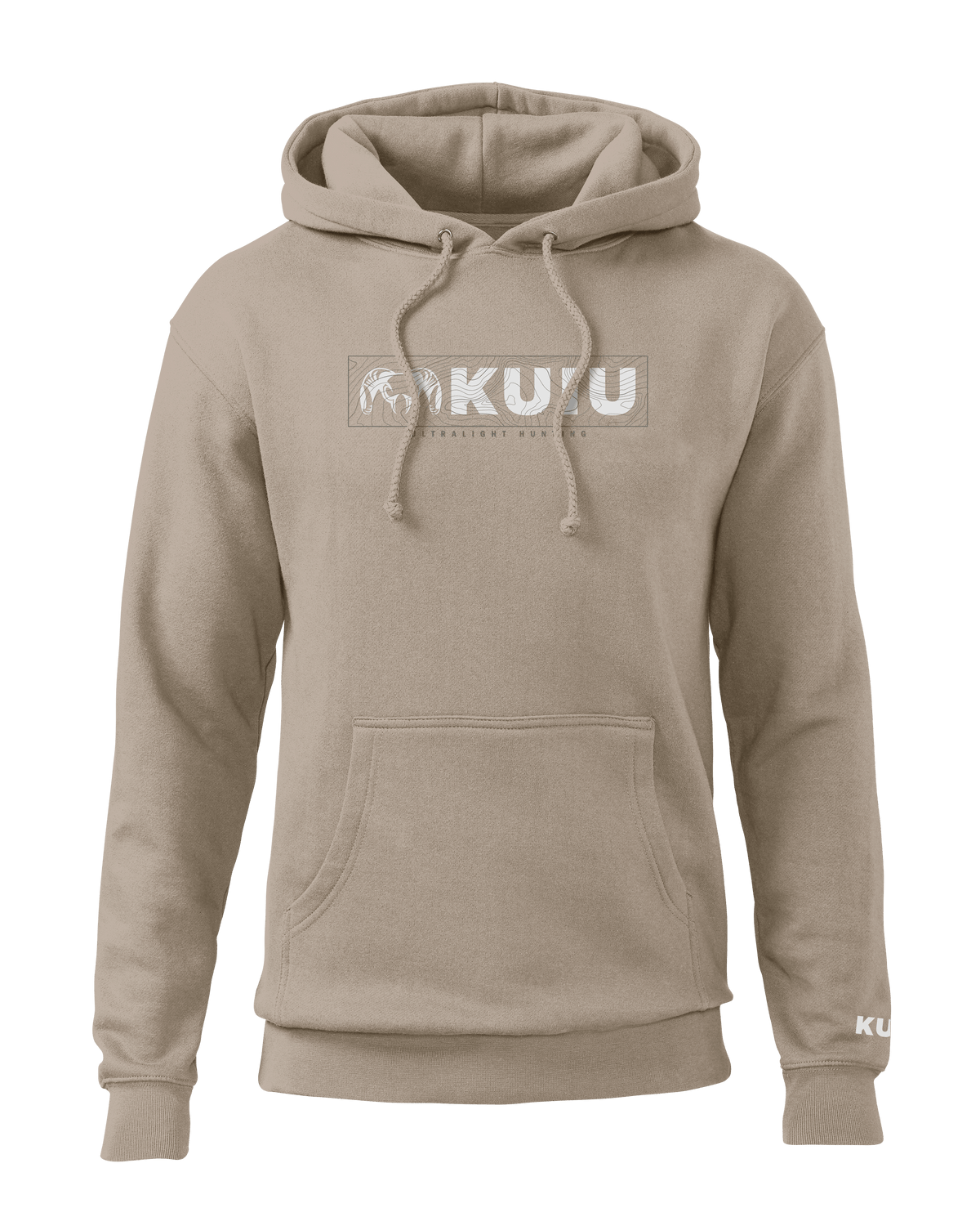 KUIU Topo Block Logo Hoodie Cement - Main Image